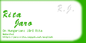 rita jaro business card