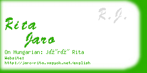 rita jaro business card